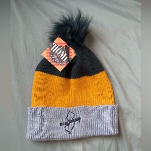 Unisex New Jersey Winter Beanie Hat Blue and Yellow Color With Pompom NEW